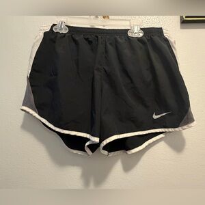 Nike Women's Black and White Athletic Shorts